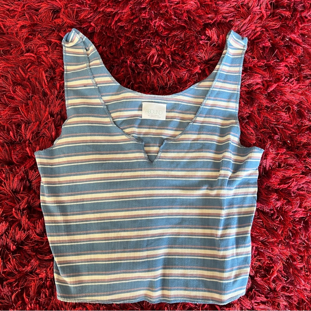 Abound Blue and White Striped Tank Top